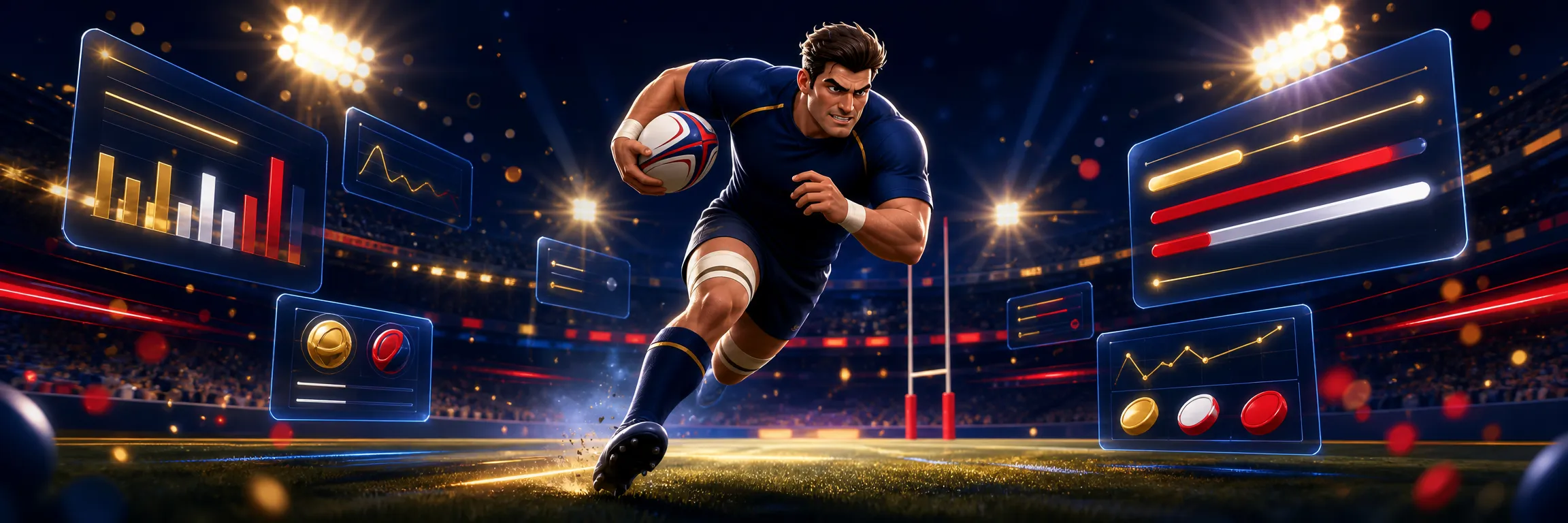 22Bet betting odds board with rugby markets and a betslip